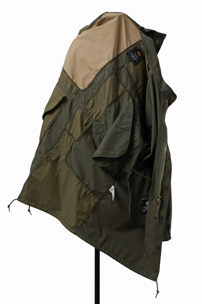 mastermind WORLD x ALPHA INDUSTRIES M-65 FISHTAIL COAT - CRAZY PANELED (OLIVE) - Image 21