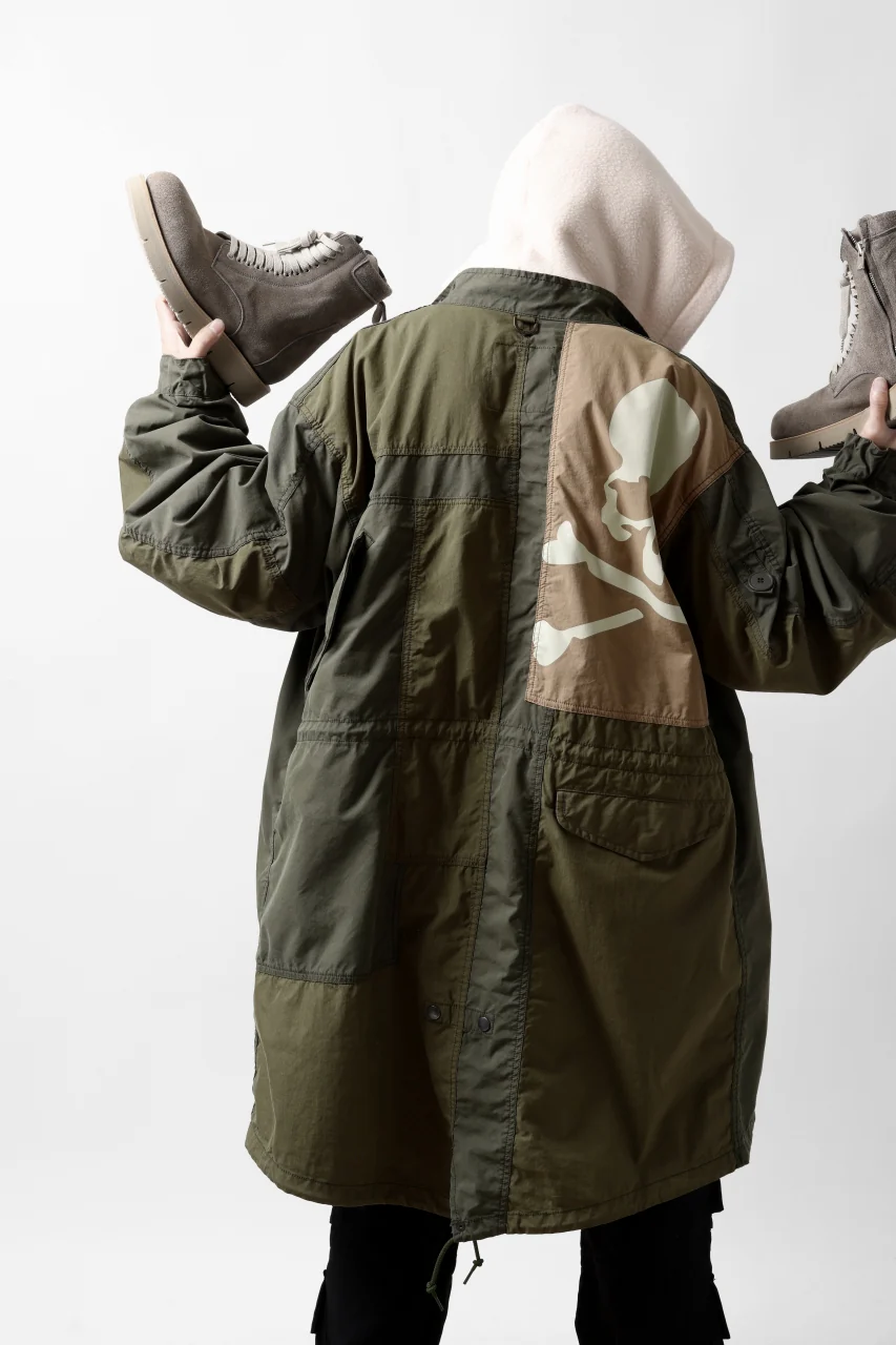 mastermind WORLD x ALPHA INDUSTRIES M-65 FISHTAIL COAT - CRAZY PANELED (OLIVE) - Image 3