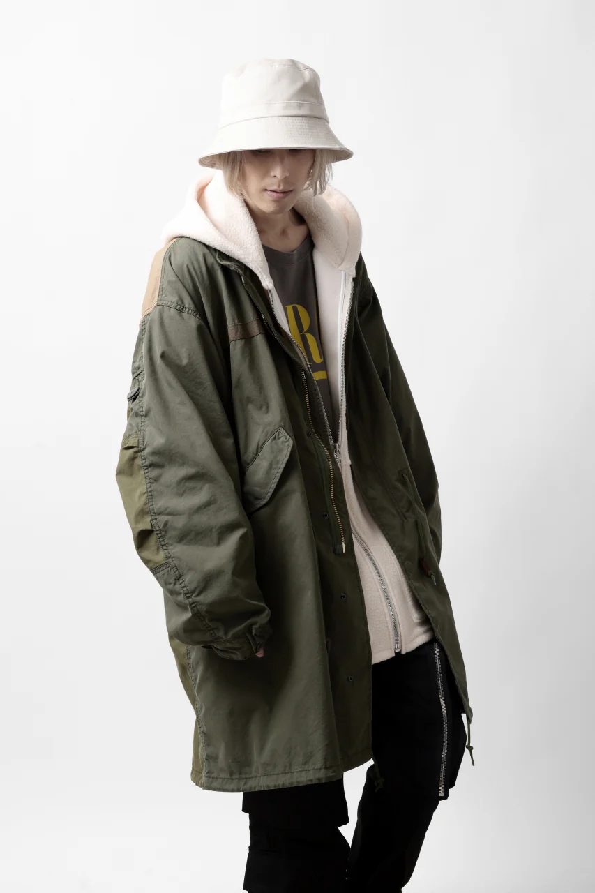 mastermind WORLD x ALPHA INDUSTRIES M-65 FISHTAIL COAT - CRAZY PANELED (OLIVE) - Image 40