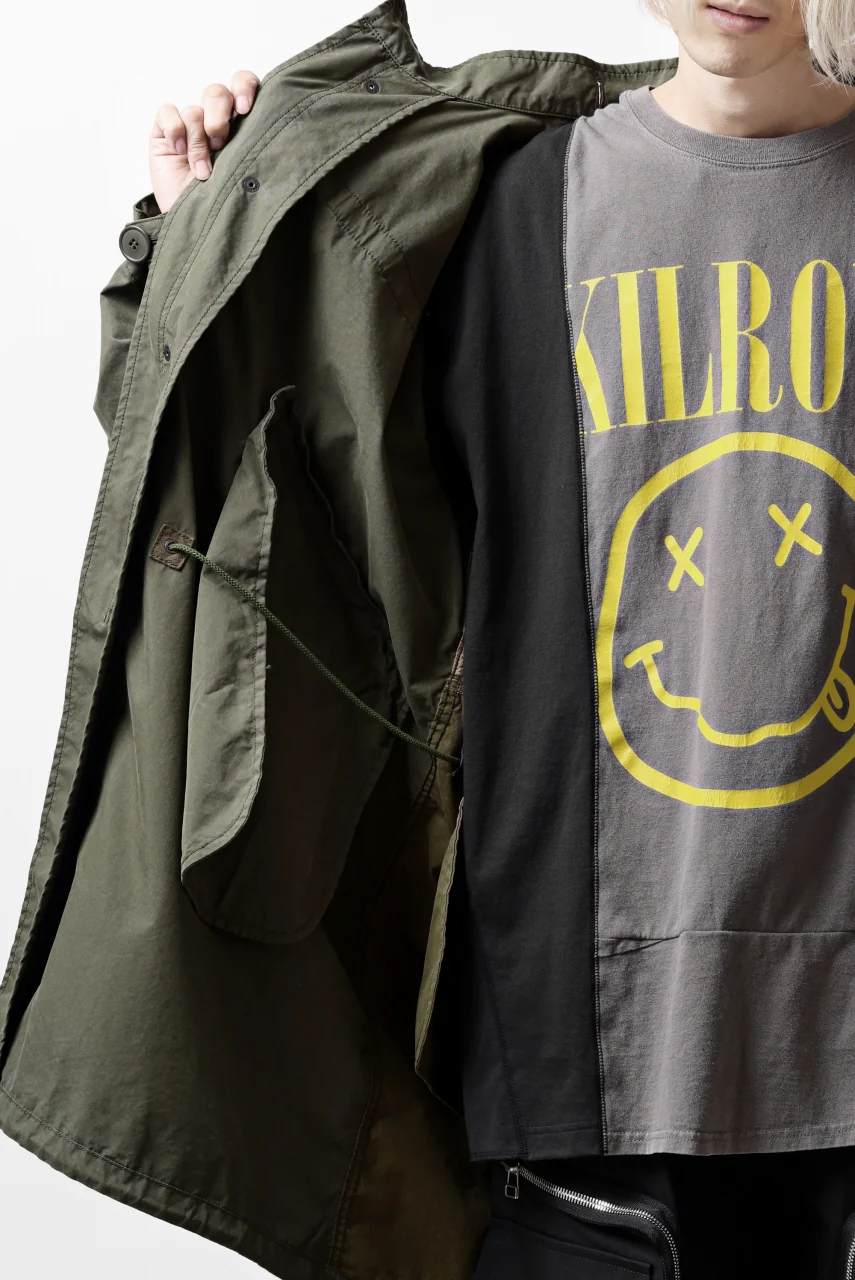 mastermind WORLD x ALPHA INDUSTRIES M-65 FISHTAIL COAT - CRAZY PANELED (OLIVE) - Image 54