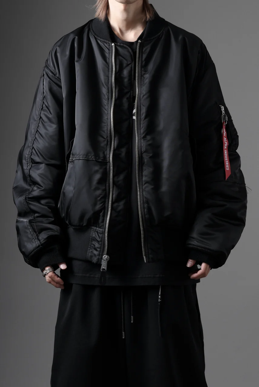 MASTERMIND WORLD x ALPHA INDUSTRIES REVERSIBLE MA-1 JACKET (BLACK) - Image 4