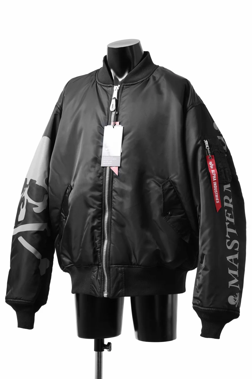 mastermind WORLD x ALPHA INDUSTRIES RIVERSIBLE MA-1 JACKET (BLACK) - Image 3