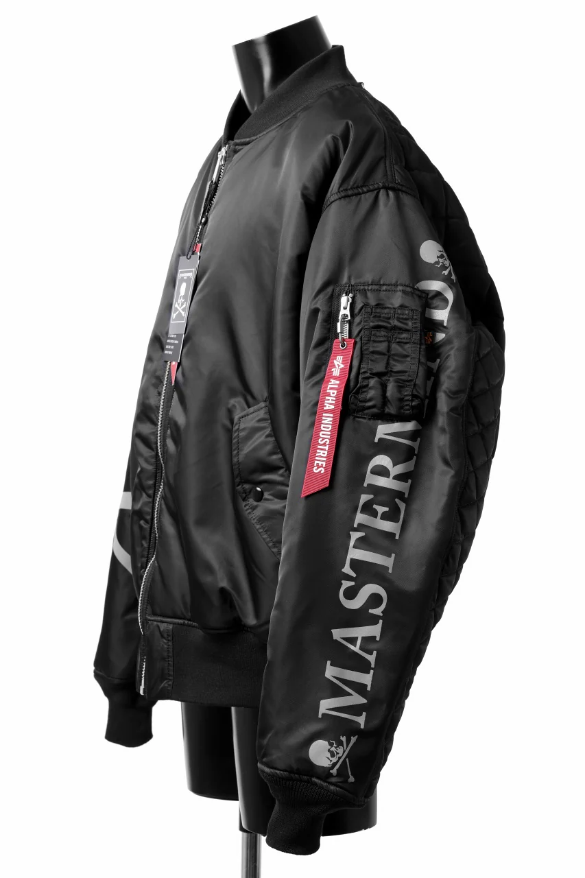 mastermind WORLD x ALPHA INDUSTRIES RIVERSIBLE MA-1 JACKET (BLACK) - Image 4