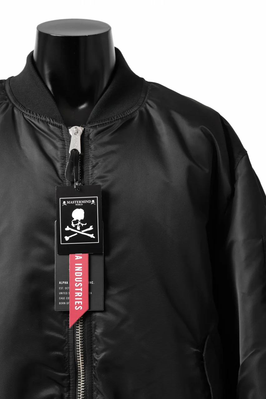 mastermind WORLD x ALPHA INDUSTRIES RIVERSIBLE MA-1 JACKET - CRAZY PANELED (BLACK) - Image 15