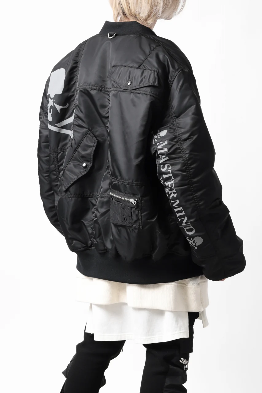 mastermind WORLD x ALPHA INDUSTRIES RIVERSIBLE MA-1 JACKET - CRAZY PANELED (BLACK) - Image 41