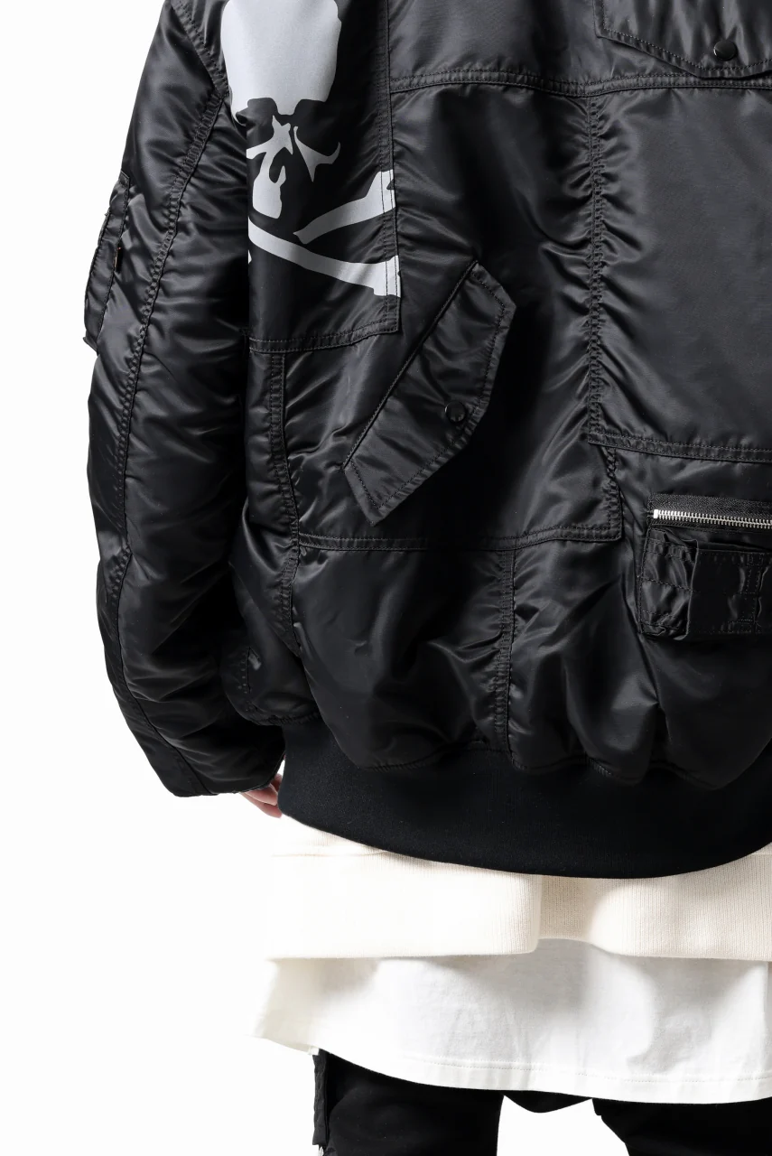 mastermind WORLD x ALPHA INDUSTRIES RIVERSIBLE MA-1 JACKET - CRAZY PANELED (BLACK) - Image 65