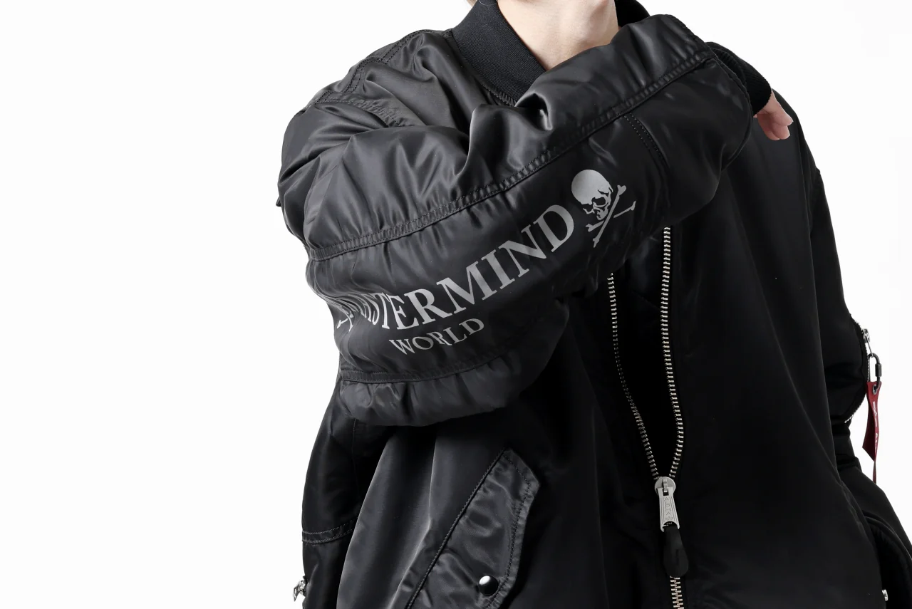 mastermind WORLD x ALPHA INDUSTRIES RIVERSIBLE MA-1 JACKET - CRAZY PANELED (BLACK) - Image 71