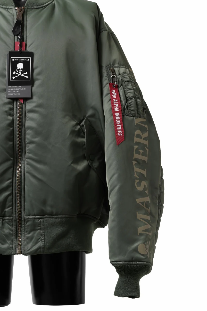 mastermind WORLD x ALPHA INDUSTRIES RIVERSIBLE MA-1 JACKET (OLIVE) - Image 11