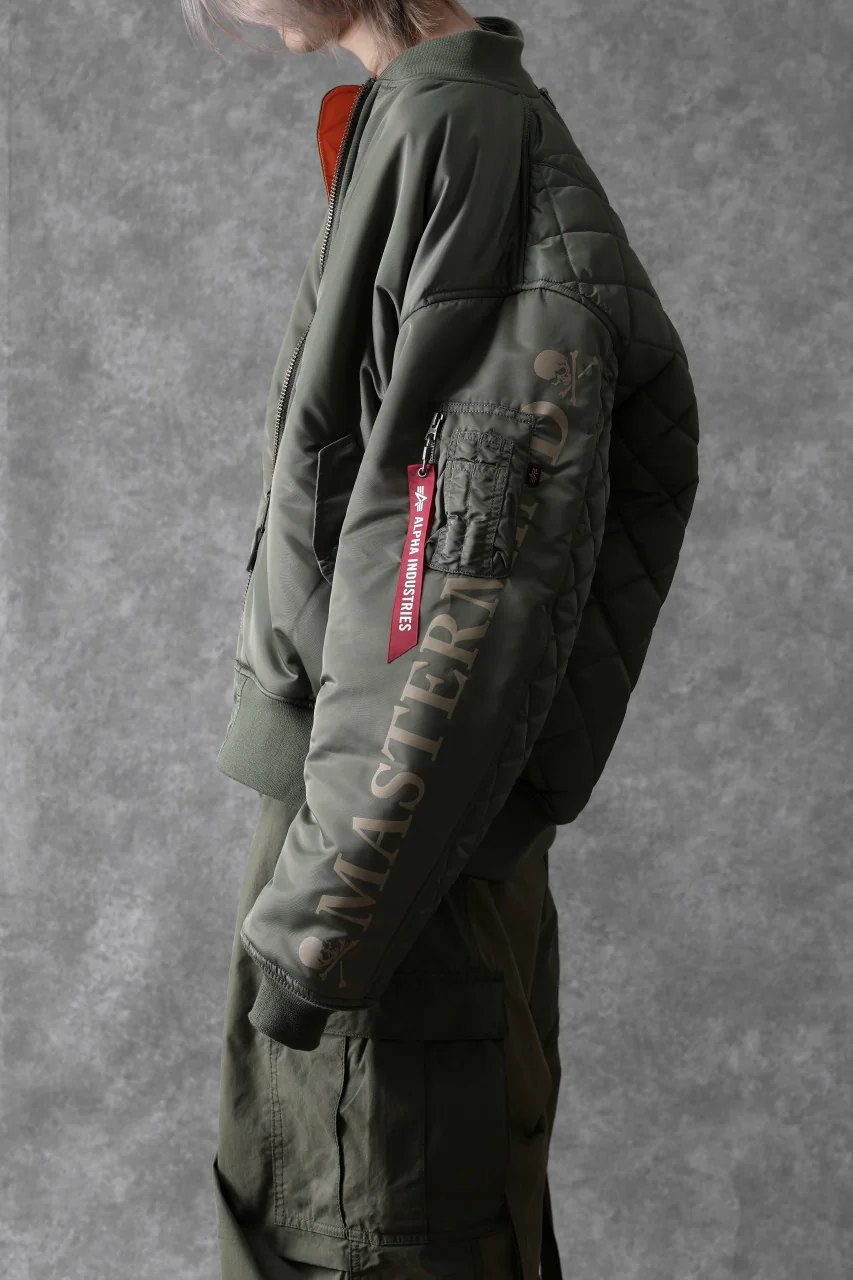 mastermind WORLD x ALPHA INDUSTRIES RIVERSIBLE MA-1 JACKET (OLIVE) - Image 23