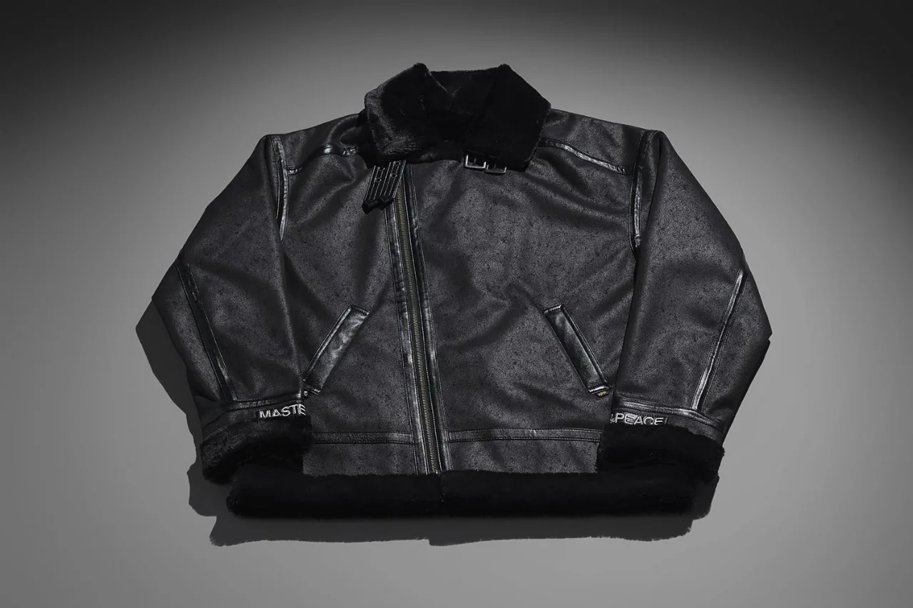 mastermind WORLD x ALPHA INDUSTRIES SYNTHETIC MOUTON HEAVY JACKET (BLACK) - Image 5