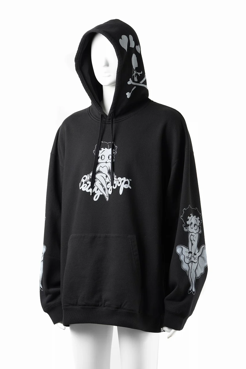 MASTERMIND WORLD x BETTY BOOP™︎ HOODIE / BOXY FIT (MONOCHROME) - Image 3