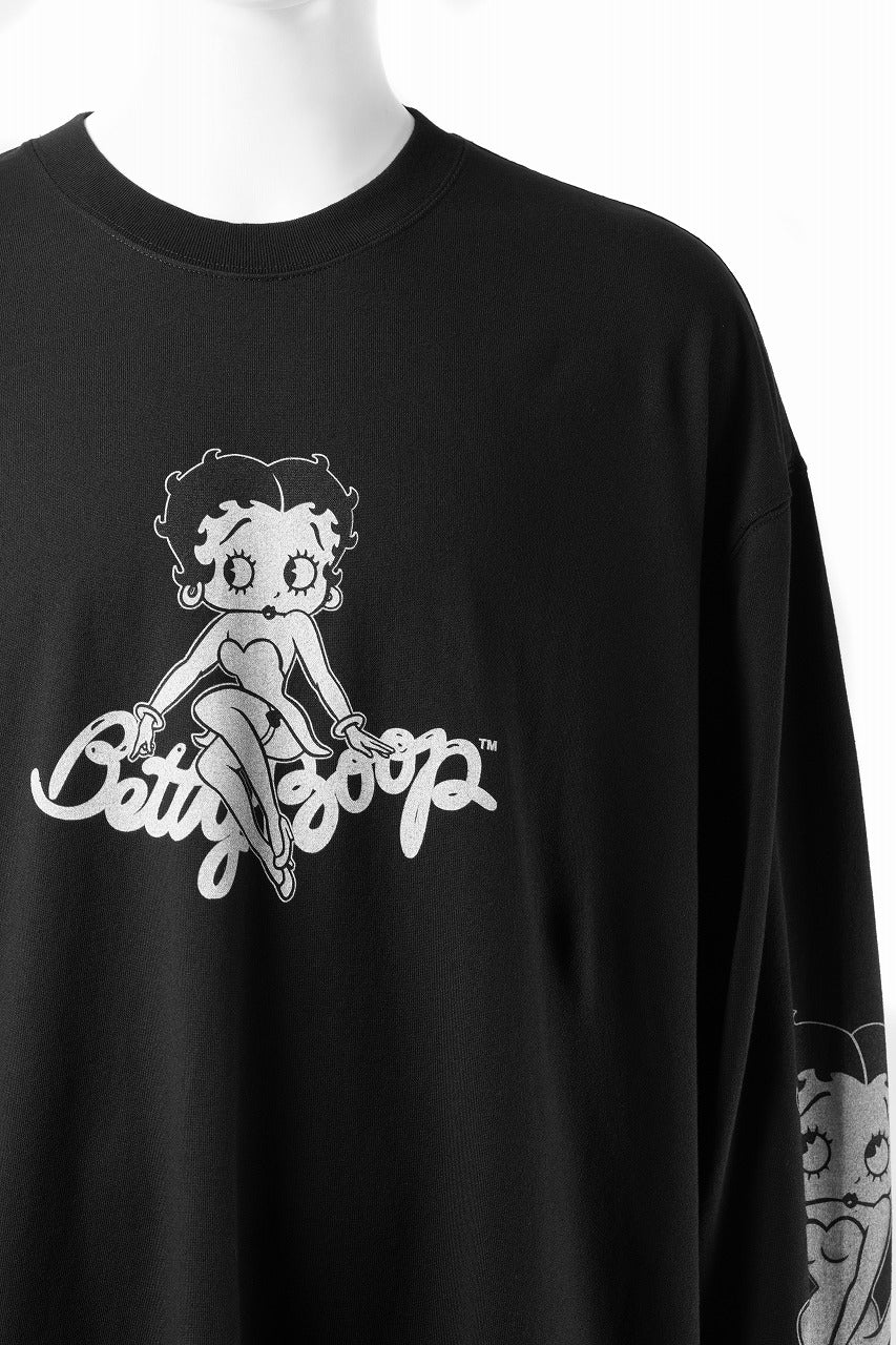 MASTERMIND WORLD x BETTY BOOP™︎ L/S TEE / BOXY FIT (MONOCHROME) - Image 4