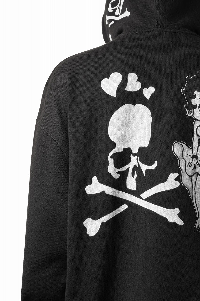 MASTERMIND WORLD x BETTY BOOP™︎ ZIP UP HOODIE / BOXY FIT (MONOCHROME) - Image 7