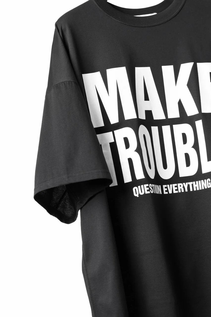MASTERMIND WORLD x KATHARINE HAMNETT SLOGAN BIG TEE / MAKE TROUBLE (BLACK) - Image 19