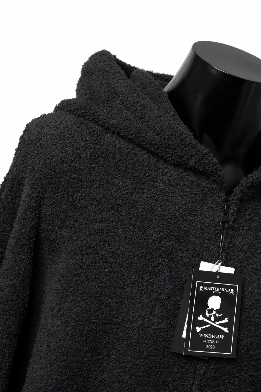 mastermind WORLD ZIP HOODIE PARKA / SOFTY BOA FLEECE (BLACK x CHARCOAL) - Image 18