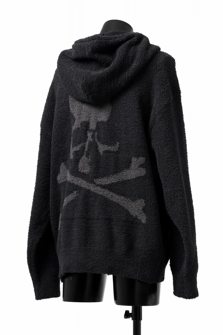 mastermind WORLD ZIP HOODIE PARKA / SOFTY BOA FLEECE (BLACK x CHARCOAL) - Image 2
