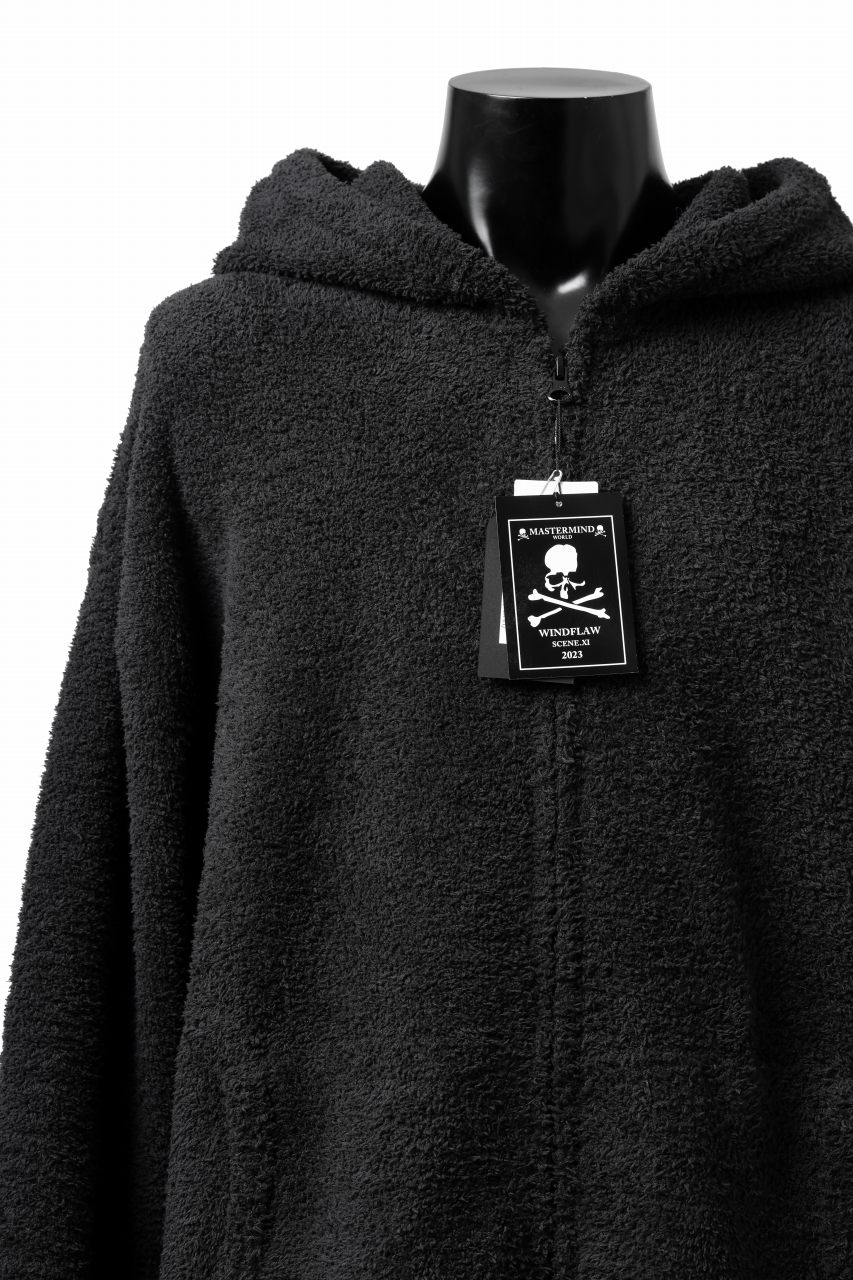 mastermind WORLD ZIP HOODIE PARKA / SOFTY BOA FLEECE (BLACK x WHITE) - Image 10