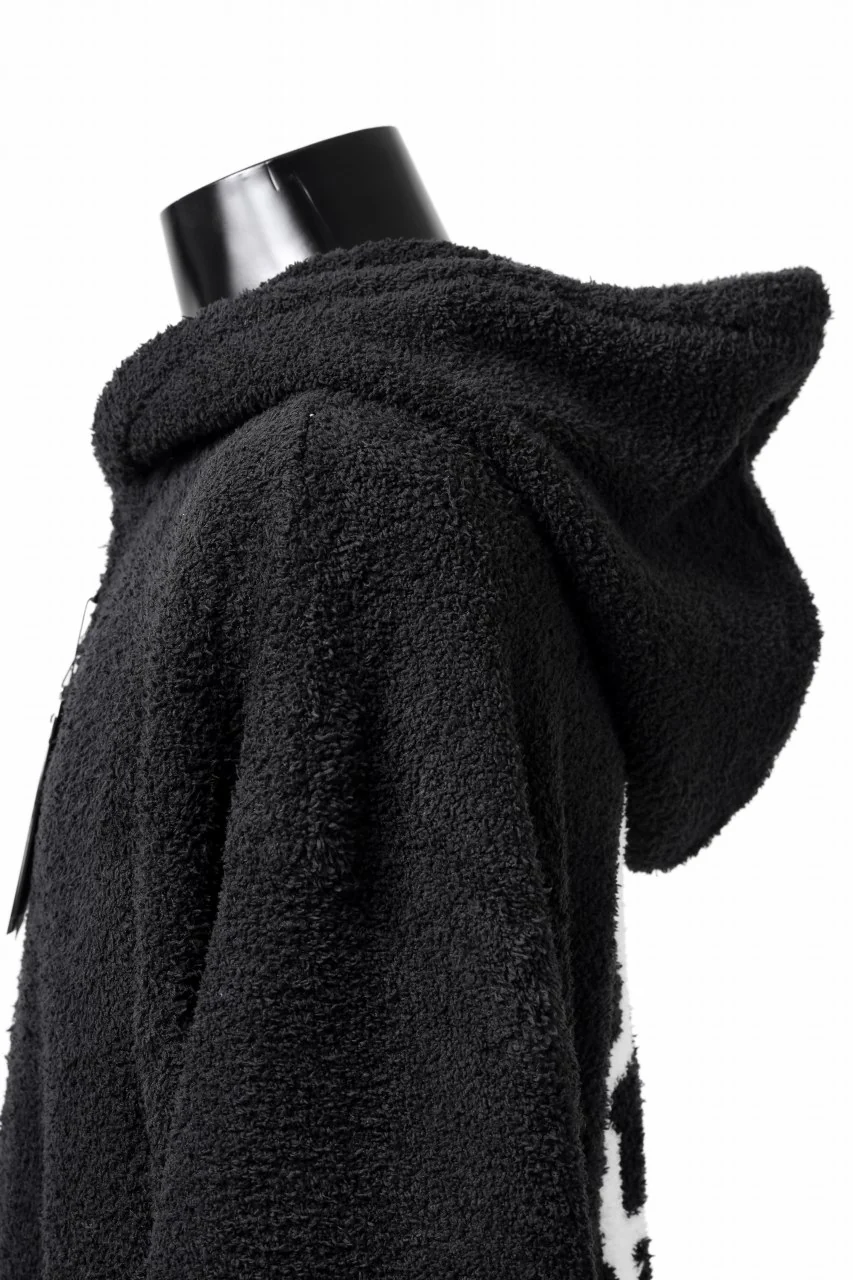 mastermind WORLD ZIP HOODIE PARKA / SOFTY BOA FLEECE (BLACK x WHITE) - Image 17