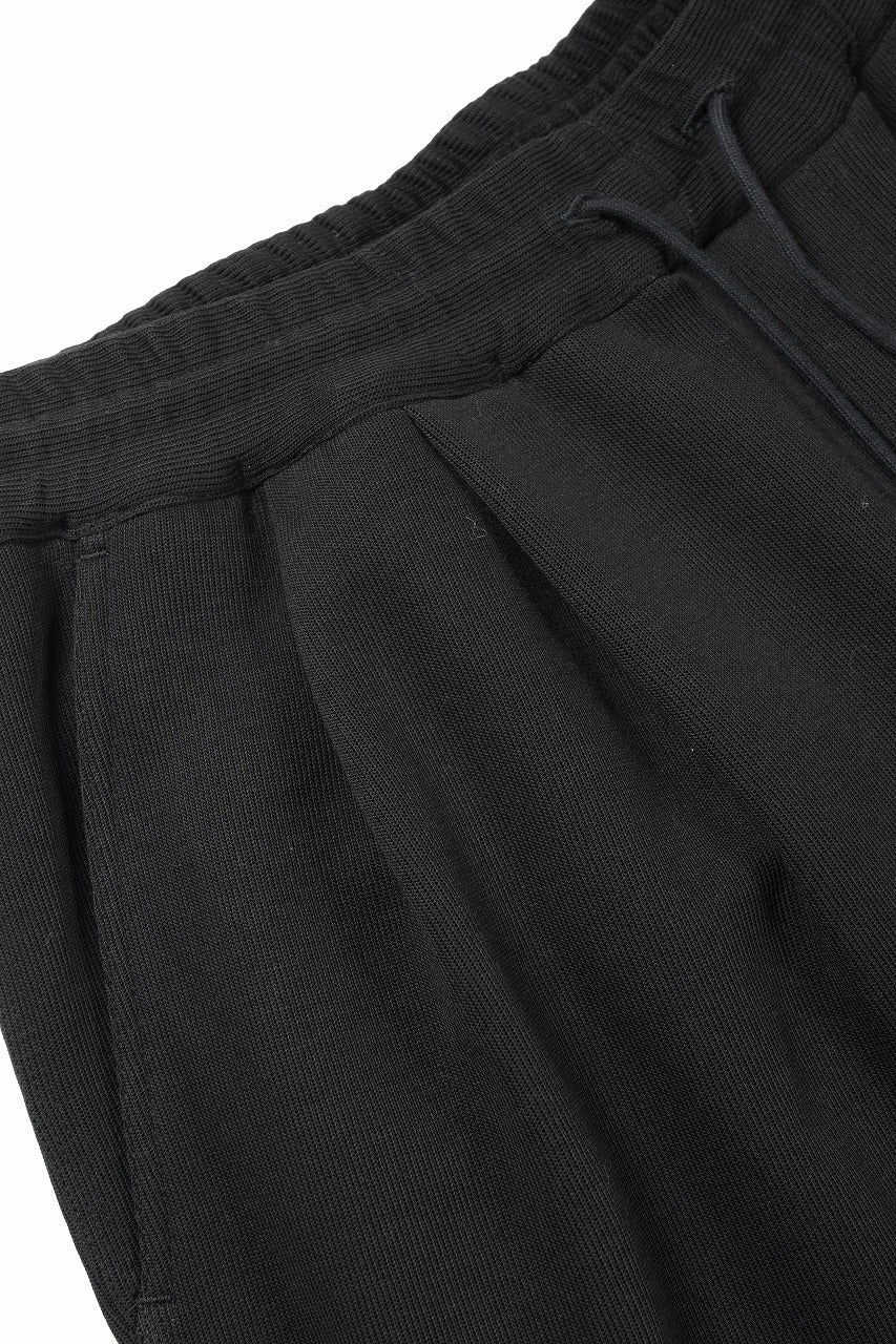 N/07 2 TUCKS EASY SHORTS / RIBBED CARDBOARD KNIT JERSEY (BLACK) - Image 10