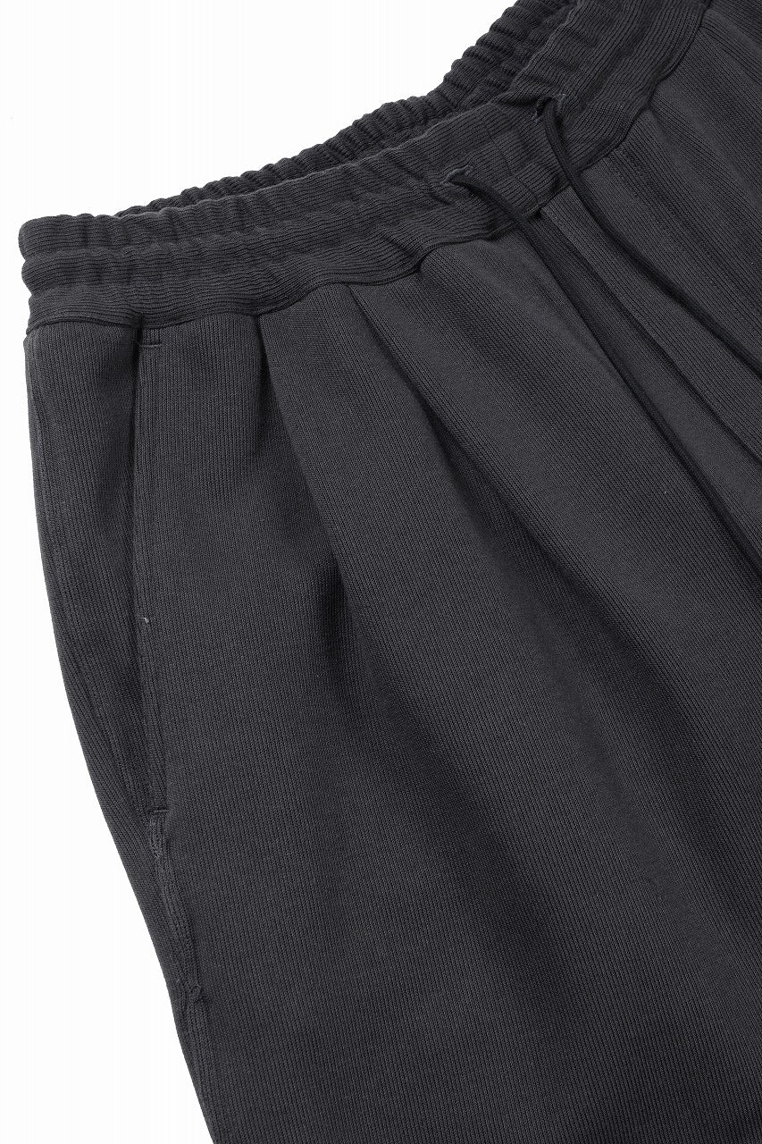 N/07 2 TUCKS EASY SHORTS / RIBBED CARDBOARD KNIT JERSEY (CHARCOAL) - Image 5