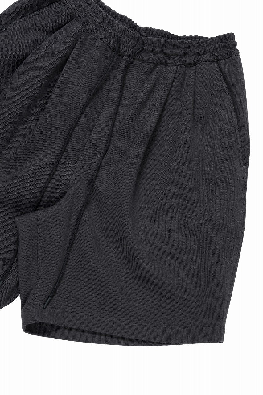 N/07 2 TUCKS EASY SHORTS / RIBBED CARDBOARD KNIT JERSEY (CHARCOAL) - Image 7
