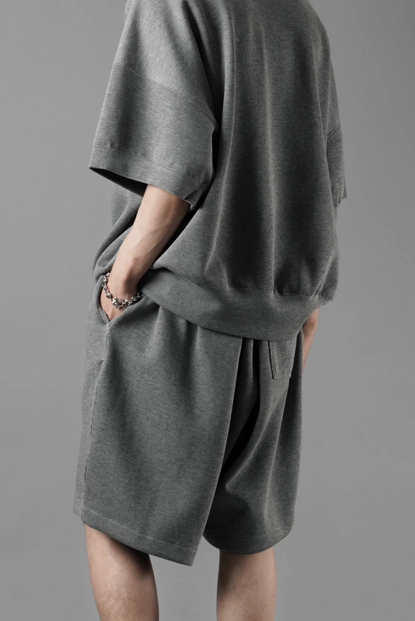 N/07 2 TUCKS EASY SHORTS / RIBBED CARDBOARD KNIT JERSEY (GREY) - Image 12
