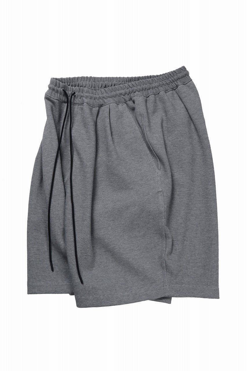 N/07 2 TUCKS EASY SHORTS / RIBBED CARDBOARD KNIT JERSEY (GREY) - Image 3