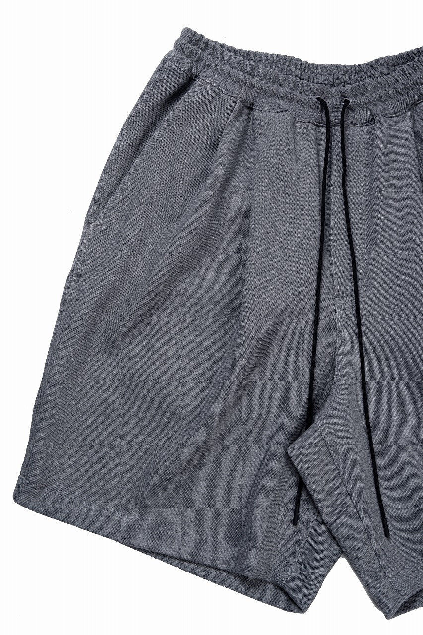 N/07 2 TUCKS EASY SHORTS / RIBBED CARDBOARD KNIT JERSEY (GREY) - Image 4