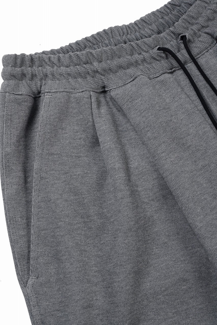 N/07 2 TUCKS EASY SHORTS / RIBBED CARDBOARD KNIT JERSEY (GREY) - Image 6