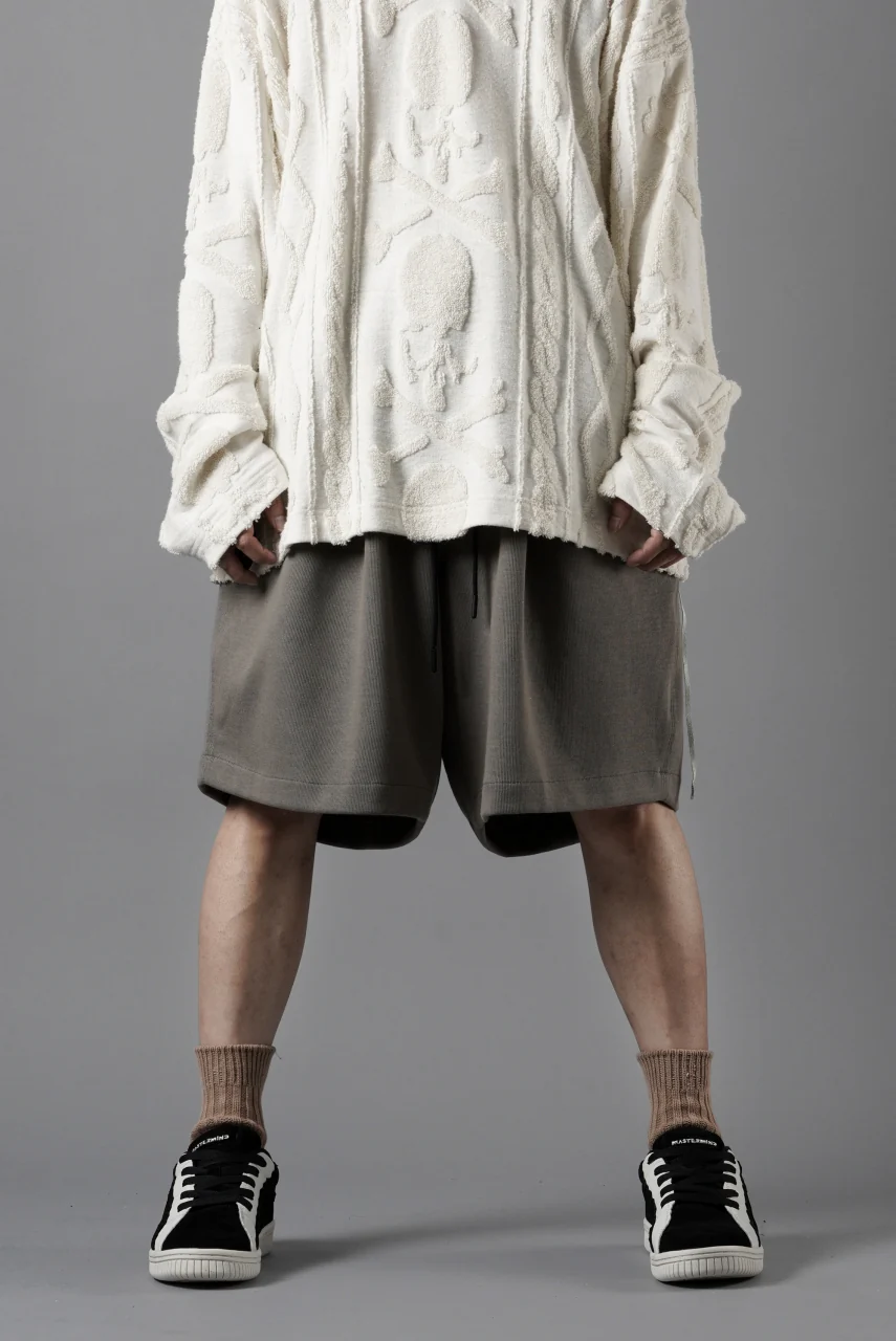 N/07 2 TUCKS EASY SHORTS / RIBBED CARDBOARD KNIT JERSEY (KHAKI GREEN) - Image 10