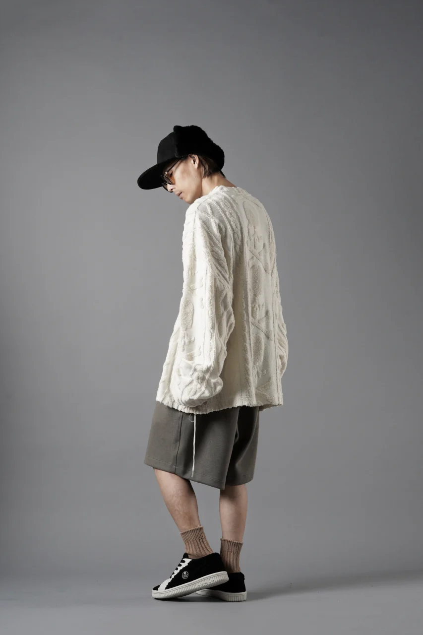 N/07 2 TUCKS EASY SHORTS / RIBBED CARDBOARD KNIT JERSEY (KHAKI GREEN) - Image 14