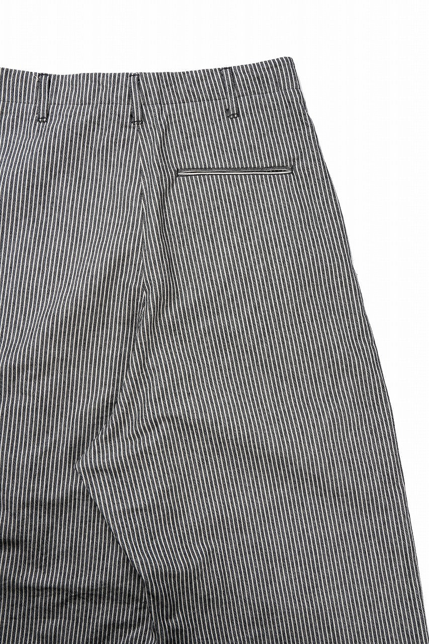 N/07 2TUCKS WIDE TAPERED TROUSERS / SELVEDGE HICKORY STRIPES DENIM (ONE WASHED) (BLACK x WHITE) - Image 11
