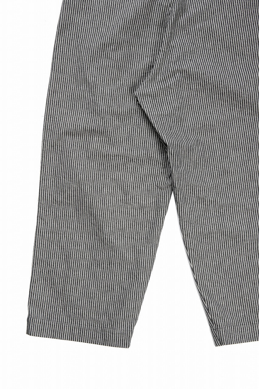N/07 2TUCKS WIDE TAPERED TROUSERS / SELVEDGE HICKORY STRIPES DENIM (ONE WASHED) (BLACK x WHITE) - Image 12