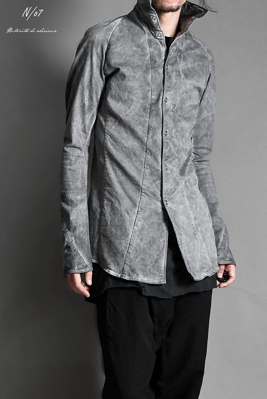 N/07 "2016S/S" PUCKERING / COLD DYE ANATOMY SHIRT (BLACK) - Image 5