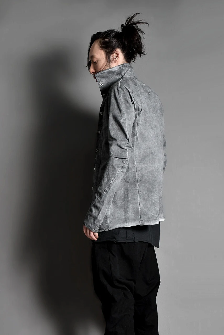 N/07 "2016S/S" PUCKERING / COLD DYE ANATOMY SHIRT (BLACK) - Image 7