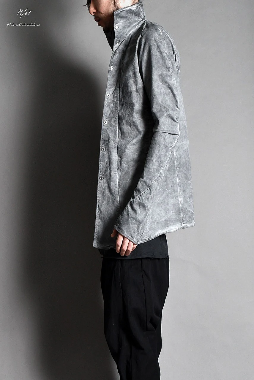 N/07 "2016S/S" PUCKERING / COLD DYE ANATOMY SHIRT (BLACK) - Image 8