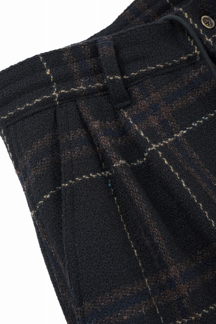 N/07 3 STITCHES WIDE TAPERED TROUSERS #2 / LIMITED WOOL TARTAN CHECK (BLACK CHECK) - Image 5