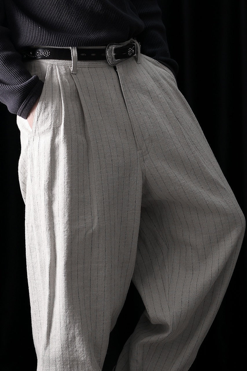 N/07 3 STITCHES WIDE TAPERED TROUSERS / HEAVY C/LI BUTCHER STRIPES (BEIGE) - Image 17