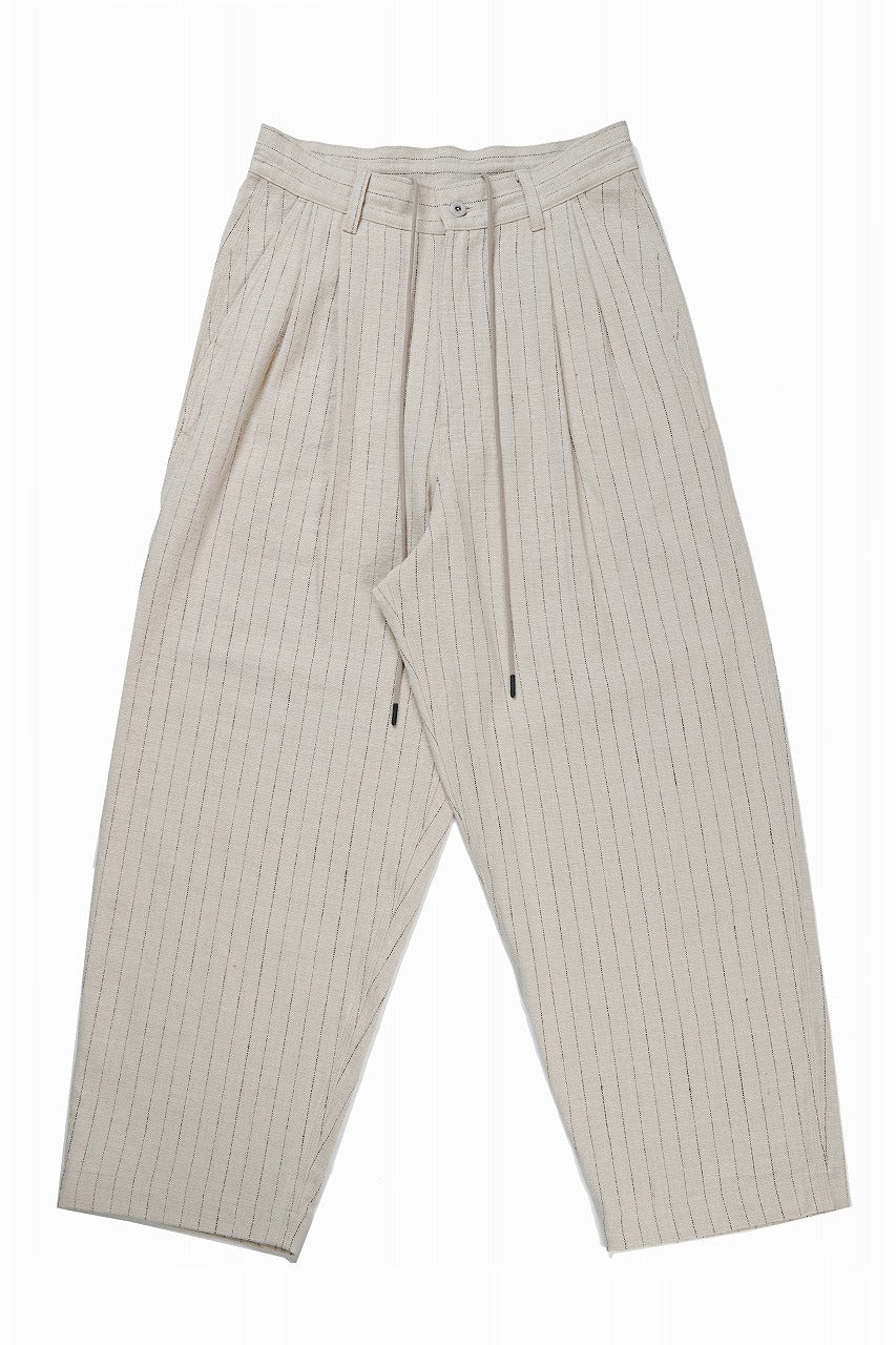 N/07 3 STITCHES WIDE TAPERED TROUSERS / HEAVY C/LI BUTCHER STRIPES (BEIGE) - Image 3