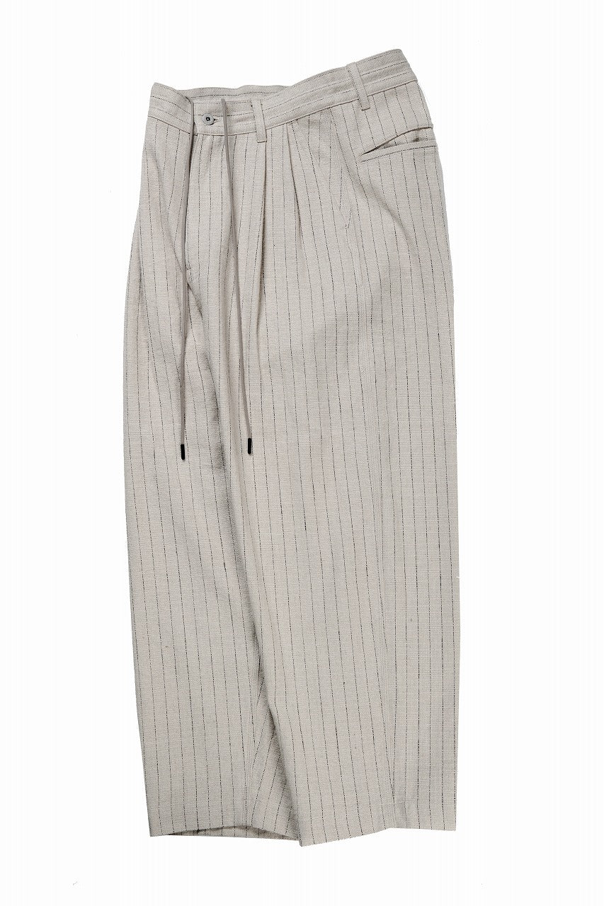 N/07 3 STITCHES WIDE TAPERED TROUSERS / HEAVY C/LI BUTCHER STRIPES (BEIGE) - Image 5
