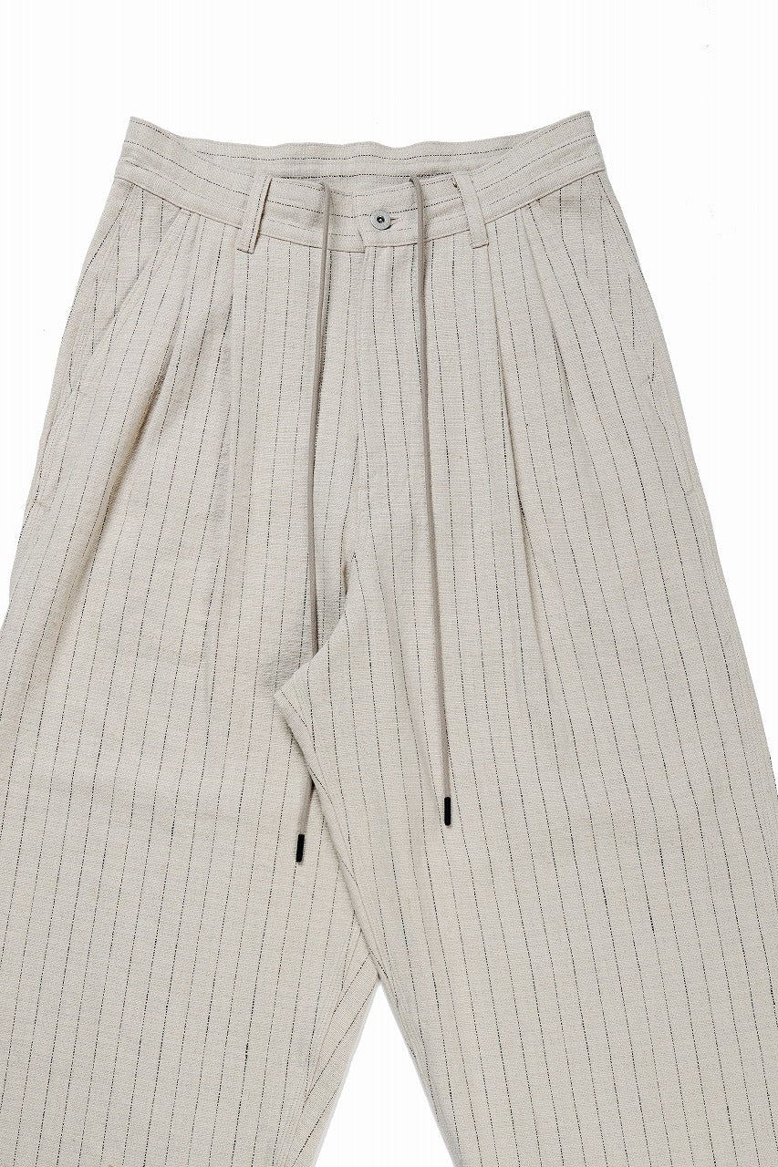 N/07 3 STITCHES WIDE TAPERED TROUSERS / HEAVY C/LI BUTCHER STRIPES (BEIGE) - Image 6