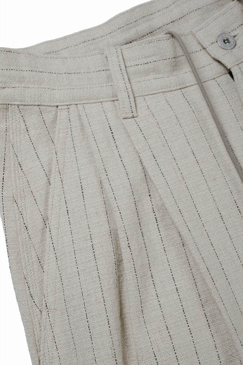 N/07 3 STITCHES WIDE TAPERED TROUSERS / HEAVY C/LI BUTCHER STRIPES (BEIGE) - Image 8