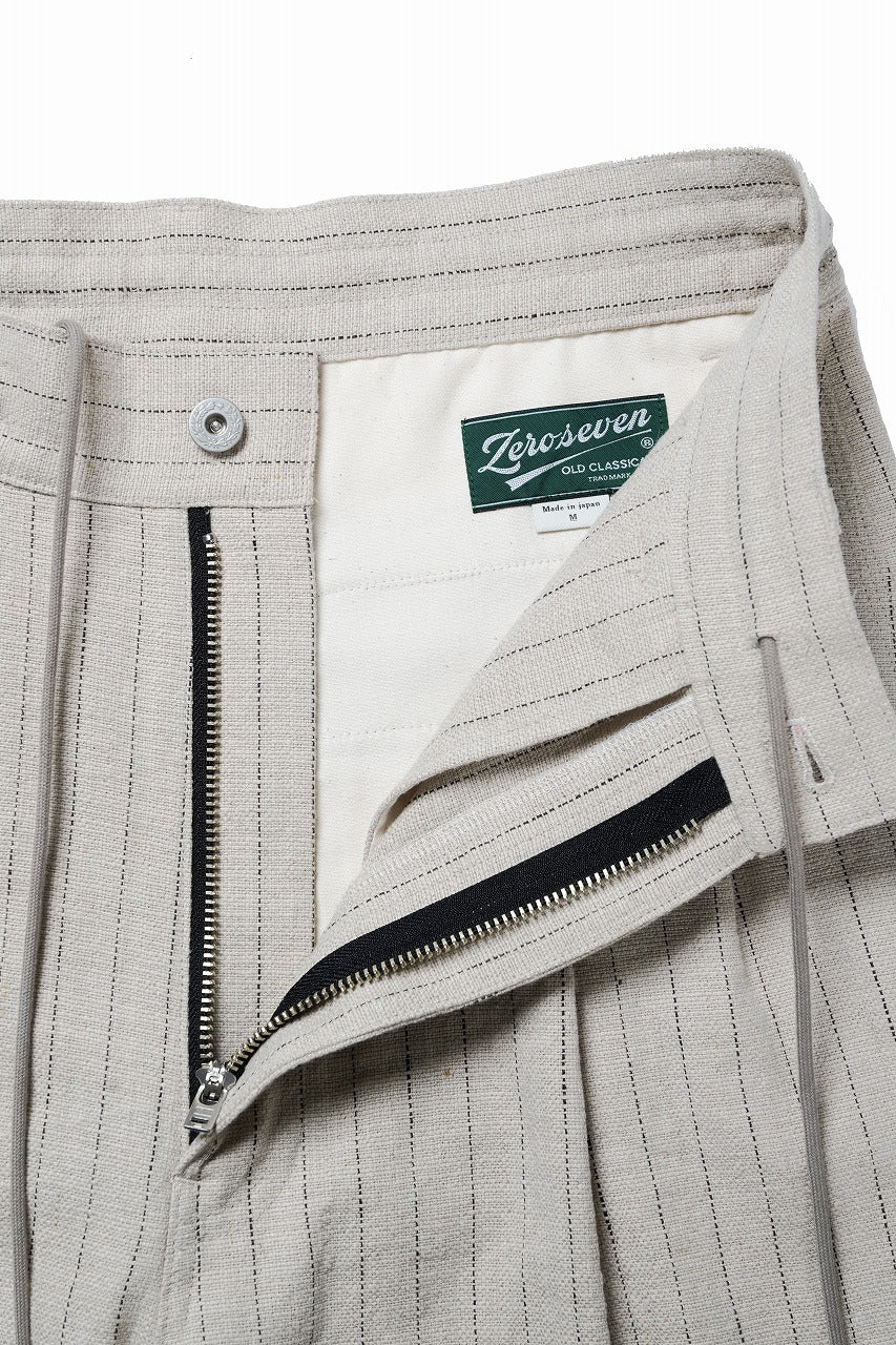 N/07 3 STITCHES WIDE TAPERED TROUSERS / HEAVY C/LI BUTCHER STRIPES (BEIGE) - Image 9