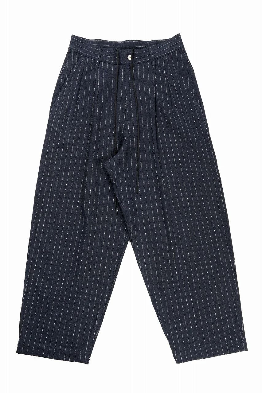 N/07 3 STITCHES WIDE TAPERED TROUSERS / HEAVY C/LI BUTCHER STRIPES (BLACK NAVY)