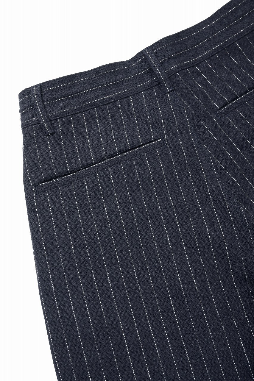 N/07 3 STITCHES WIDE TAPERED TROUSERS / HEAVY C/LI BUTCHER STRIPES (BLACK NAVY) - Image 14