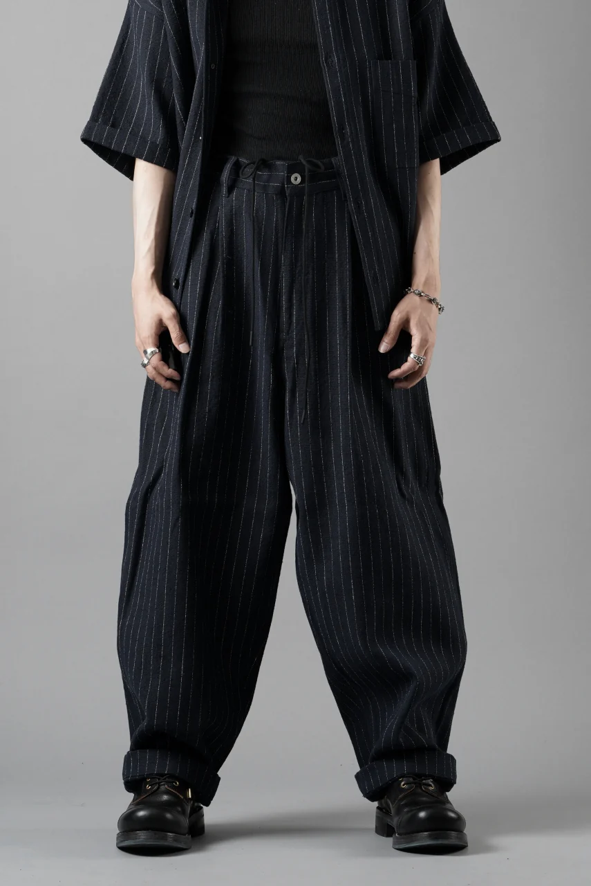 N/07 3 STITCHES WIDE TAPERED TROUSERS / HEAVY C/LI BUTCHER STRIPES (BLACK NAVY) - Image 16