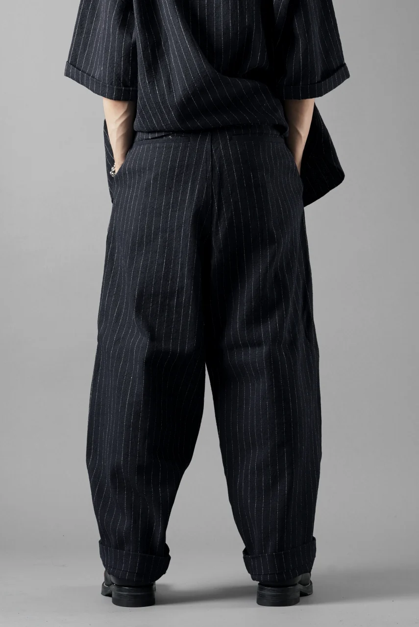 N/07 3 STITCHES WIDE TAPERED TROUSERS / HEAVY C/LI BUTCHER STRIPES (BLACK NAVY) - Image 18
