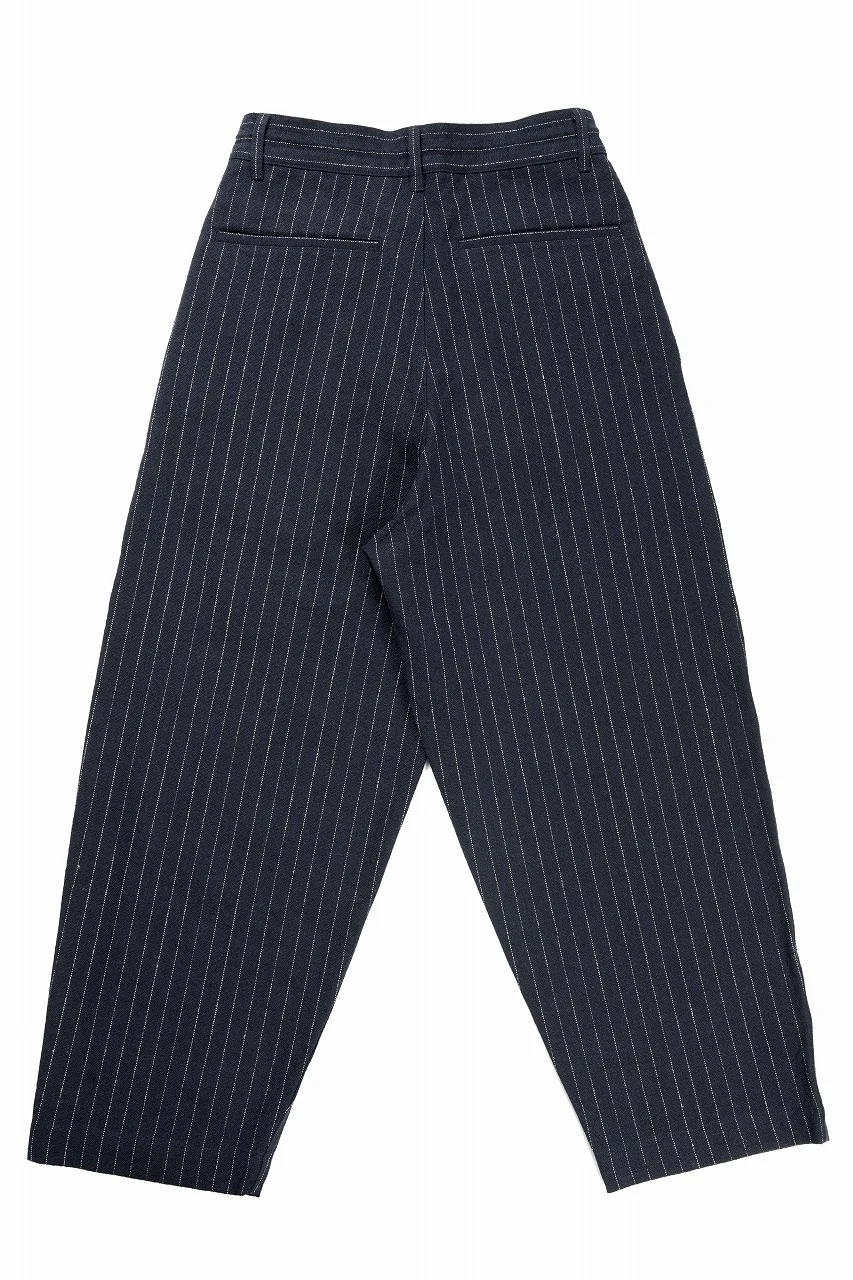 N/07 3 STITCHES WIDE TAPERED TROUSERS / HEAVY C/LI BUTCHER STRIPES (BLACK NAVY) - Image 2