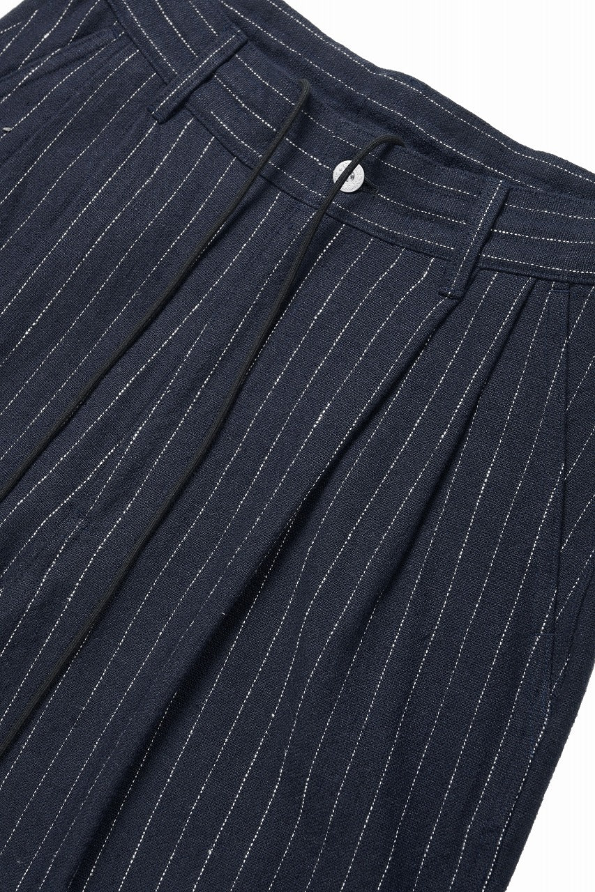 N/07 3 STITCHES WIDE TAPERED TROUSERS / HEAVY C/LI BUTCHER STRIPES (BLACK NAVY) - Image 6