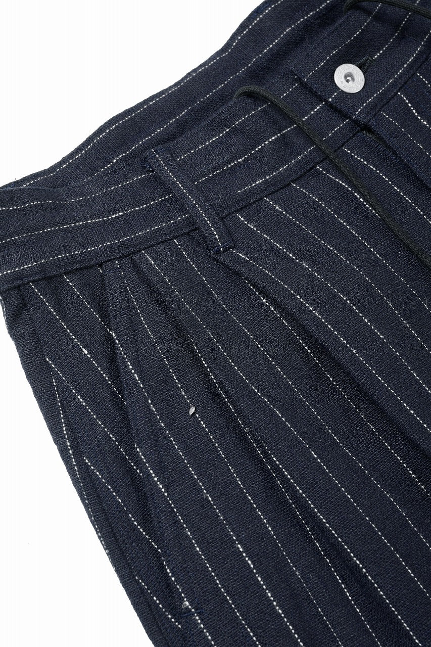 N/07 3 STITCHES WIDE TAPERED TROUSERS / HEAVY C/LI BUTCHER STRIPES (BLACK NAVY) - Image 8